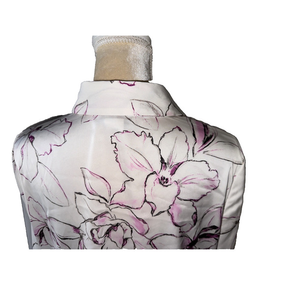 Rachel Zoe Floral Print Shirt with Classic Collar and Long Sleeve Size M - Picture 9 of 13